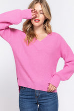 Load image into Gallery viewer, Long Slv Double V-neck Sweater
