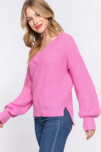 Load image into Gallery viewer, Long Slv Double V-neck Sweater
