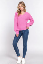 Load image into Gallery viewer, Long Slv Double V-neck Sweater
