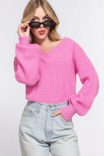 Load image into Gallery viewer, Long Slv Double V-neck Sweater
