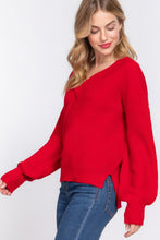 Load image into Gallery viewer, Long Slv Double V-neck Sweater
