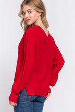 Load image into Gallery viewer, Long Slv Double V-neck Sweater
