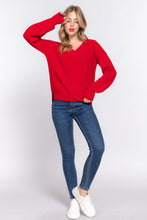 Load image into Gallery viewer, Long Slv Double V-neck Sweater
