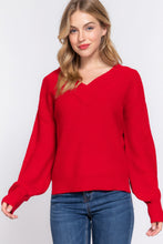 Load image into Gallery viewer, Long Slv Double V-neck Sweater
