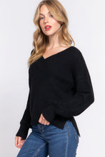 Load image into Gallery viewer, Long Slv Double V-neck Sweater
