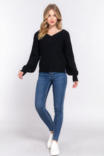 Load image into Gallery viewer, Long Slv Double V-neck Sweater

