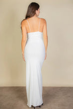 Load image into Gallery viewer, Eyelash Lace Trim Split Thigh Cami Dress
