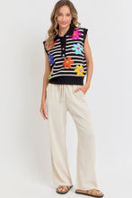 Load image into Gallery viewer, Flower Patch Stripe Knit Top
