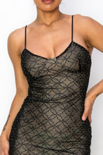 Load image into Gallery viewer, Black Mesh Mini Dress With Sequinbs
