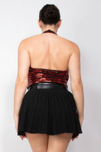 Load image into Gallery viewer, Surplice Halter Sequin Top
