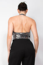 Load image into Gallery viewer, Surplice Halter Sequin Top
