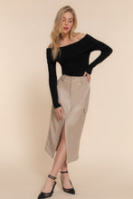 Load image into Gallery viewer, Faux Leather Midi Cargo Skirt
