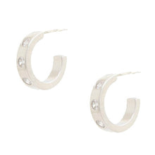 Load image into Gallery viewer, 14k Rhinestone Hoop Gold Dipped Earring
