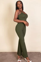Load image into Gallery viewer, Ribbed sleeveless wide leg jumpsuit
