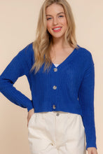Load image into Gallery viewer, Long slv v-neck sweater cardigan
