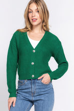 Load image into Gallery viewer, Long slv v-neck sweater cardigan
