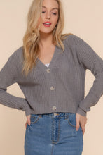Load image into Gallery viewer, Long slv v-neck sweater cardigan
