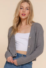 Load image into Gallery viewer, Long slv v-neck sweater cardigan
