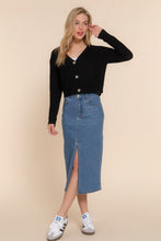 Load image into Gallery viewer, Long slv v-neck sweater cardigan
