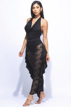 Load image into Gallery viewer, Cowl Halter Ruffled Skirt Set
