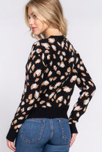 Load image into Gallery viewer, Long Slv Animal Jacquard Sweater
