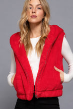 Load image into Gallery viewer, Hoodie Faux Fur Vest
