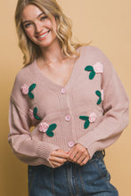 Load image into Gallery viewer, Mid cropped flower cardigan
