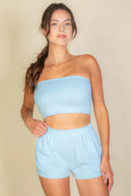 Load image into Gallery viewer, Simple Solid Color Tube Top And Shorts Two Piece Set
