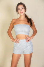 Load image into Gallery viewer, Simple Solid Color Tube Top And Shorts Two Piece Set
