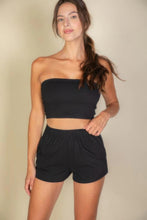 Load image into Gallery viewer, Simple Solid Color Tube Top And Shorts Two Piece Set

