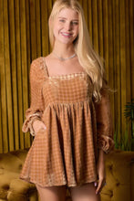 Load image into Gallery viewer, Velvet Long Sleeve Square Neck Flowy Romper
