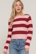 Load image into Gallery viewer, Long Slv Crew Neck Stripe Sweater
