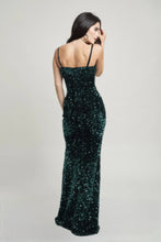 Load image into Gallery viewer, Cecily Teddy Velvet Corset Maxi Dress
