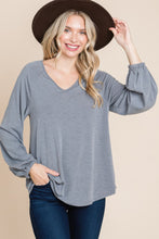 Load image into Gallery viewer, Casual V Neck Basic Long Sleeve Top

