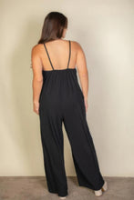 Load image into Gallery viewer, Plus spaghetti strap solid wide jumpsuit
