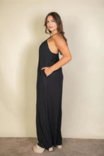 Load image into Gallery viewer, Plus spaghetti strap solid wide jumpsuit
