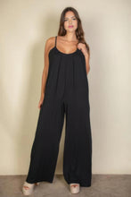 Load image into Gallery viewer, Plus spaghetti strap solid wide jumpsuit
