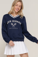 Load image into Gallery viewer, Long slv v-neck embroidered sweatshirt
