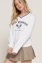 Load image into Gallery viewer, Long slv v-neck embroidered sweatshirt
