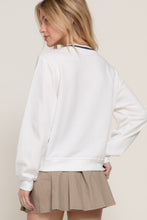 Load image into Gallery viewer, Long slv v-neck embroidered sweatshirt
