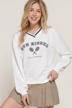 Load image into Gallery viewer, Long slv v-neck embroidered sweatshirt
