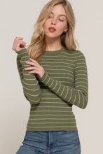 Load image into Gallery viewer, Long slv crew neck stripe sweater
