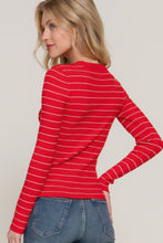 Load image into Gallery viewer, Long slv crew neck stripe sweater
