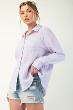 Load image into Gallery viewer, Embo detailed cotton gauze button down shirt

