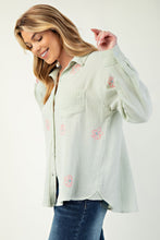 Load image into Gallery viewer, Embo detailed cotton gauze button down shirt
