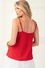 Load image into Gallery viewer, Laced textured poly woven camisole
