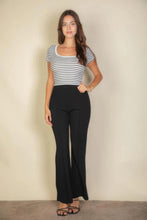 Load image into Gallery viewer, High Waist Stretch Crepe Flare Pants
