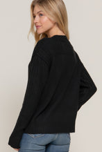 Load image into Gallery viewer, Long Slv Mock Neck Raised Seam Sweater
