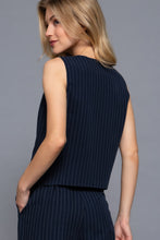 Load image into Gallery viewer, V-neckline Pin Stripe Woven Vest

