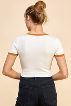 Load image into Gallery viewer, Contrast Reverse Stitch Ringer Top
